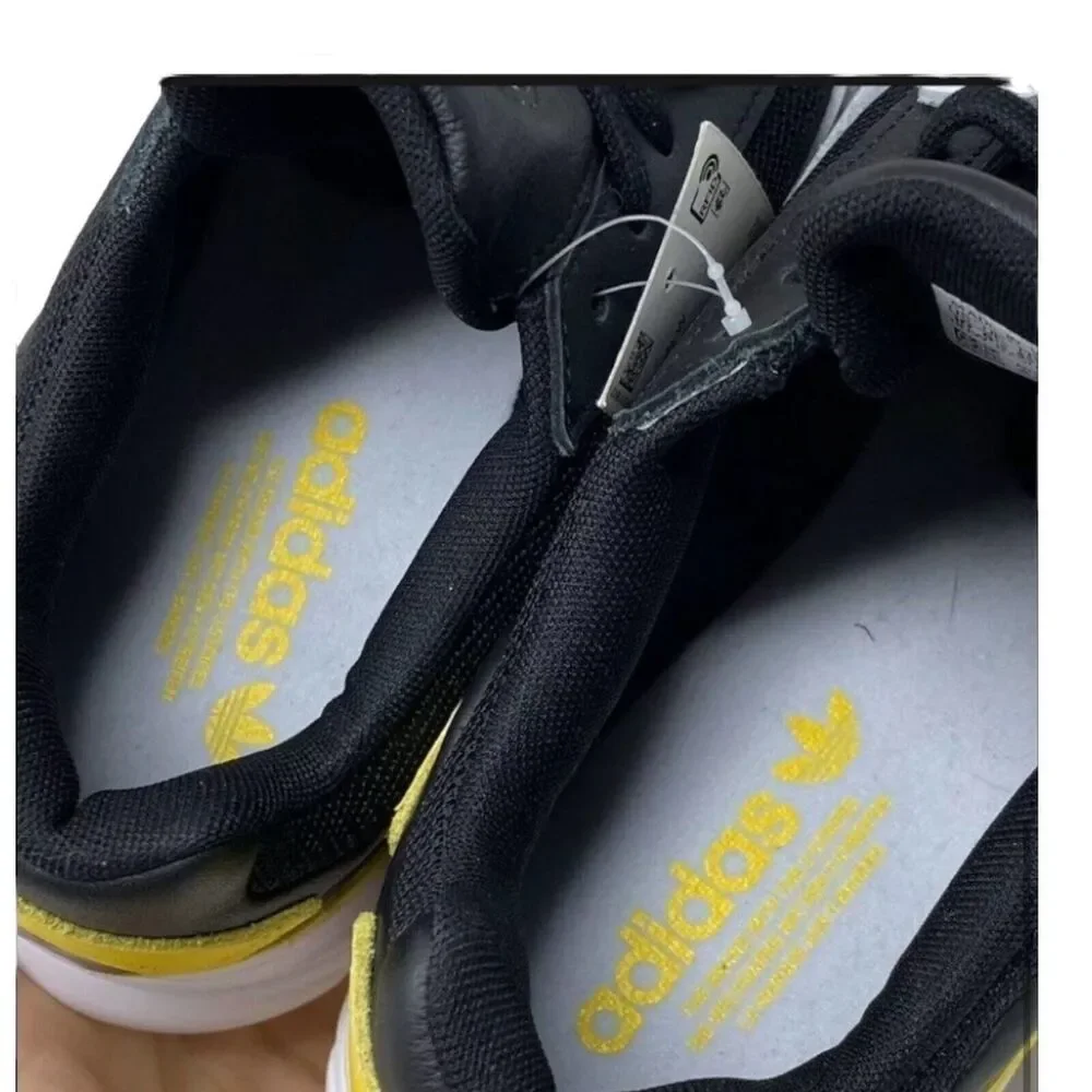 adidas Sneakers Women’s 5.5 Black‎ Yellow Falcon Trainers Athletic Core EG6708